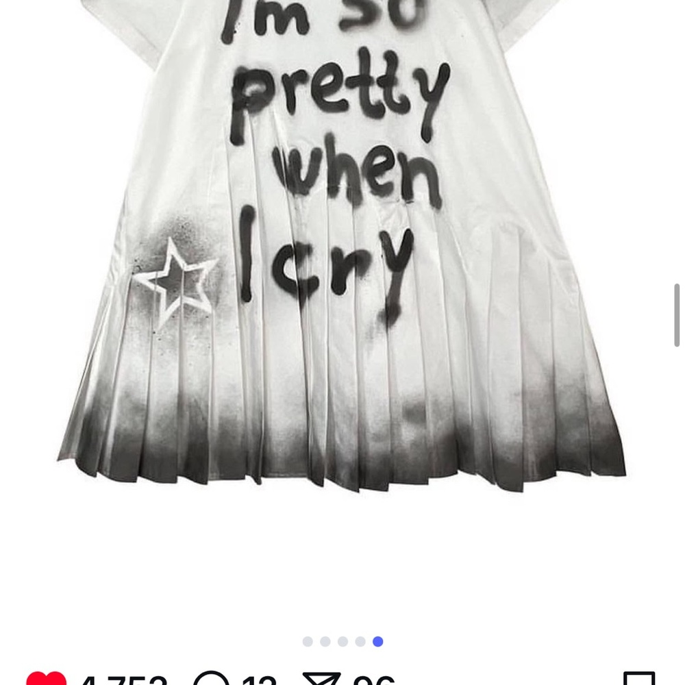 Lirika Matoshi Black and White Mini Dress
I am so prity when I cry Dress